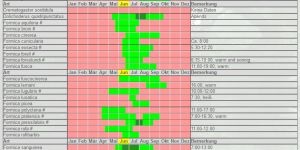 Schwarmflugtabelle